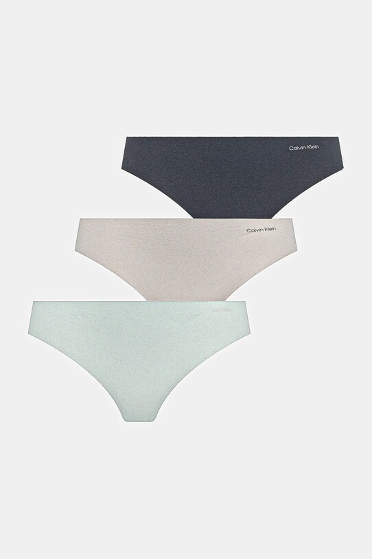 Calvin Klein Underwear stringi 3-pack dzianina niebieski 000QD3558E