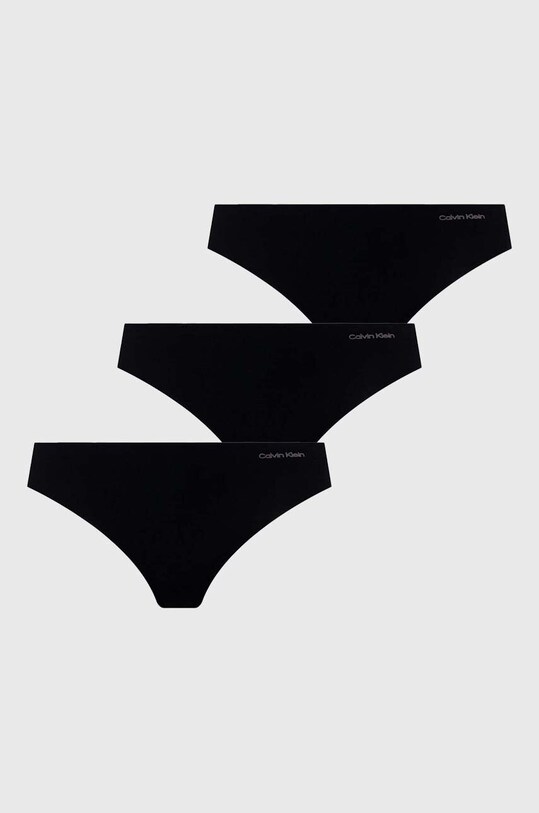 Стринги Calvin Klein Underwear 3 шт трикотаж чёрный 000QD3558E