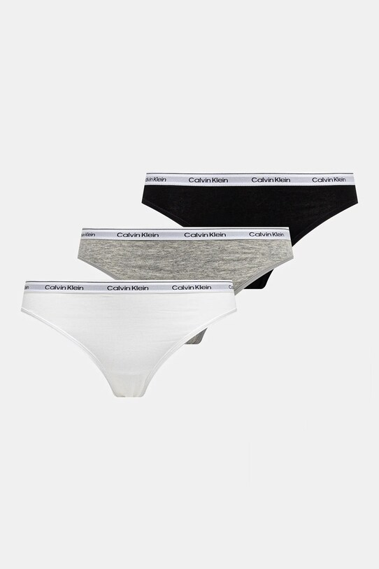 Труси Calvin Klein Underwear 3-pack трикотаж сірий 000QD5207E