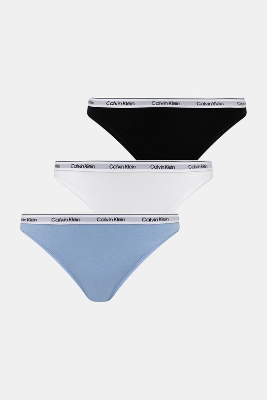 Σλιπ Calvin Klein Underwear 3-pack πλεκτό ύφασμα μπλε 000QD5207E