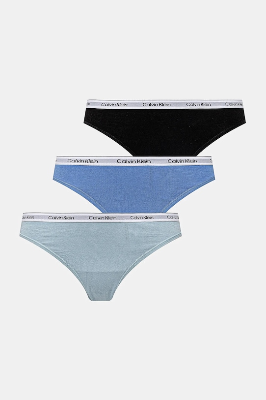 Tangá Calvin Klein Underwear 3-pak tangá modrá 000QD5209E