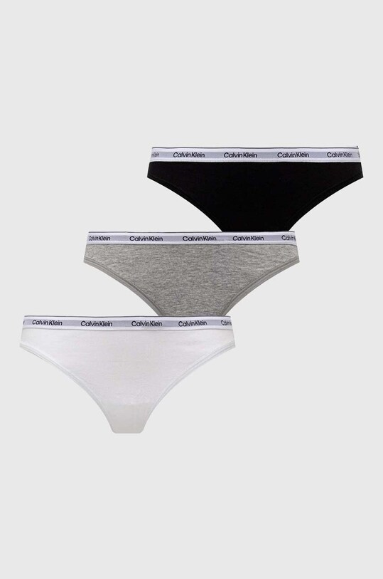 Στρινγκ Calvin Klein Underwear 3-pack πλεκτό ύφασμα πολύχρωμο 000QD5209E