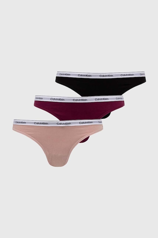 Calvin Klein Underwear stringi 3-pack dzianina multicolor 000QD5209E