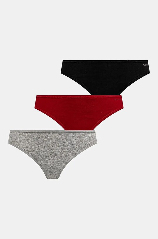 Стринги Calvin Klein Underwear 3 шт трикотаж чёрный 000QD5217E