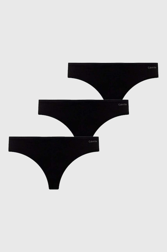 Стринги Calvin Klein Underwear 3 шт трикотаж чёрный 000QD5217E