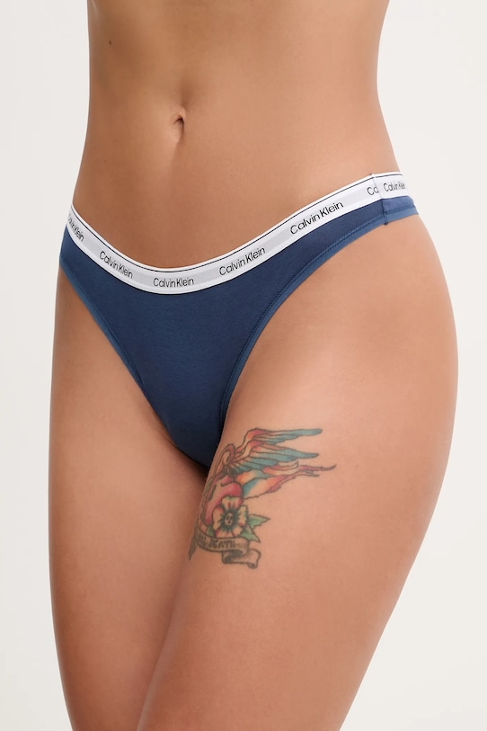 Стринги Calvin Klein Underwear трикотаж голубой 000QD5043E