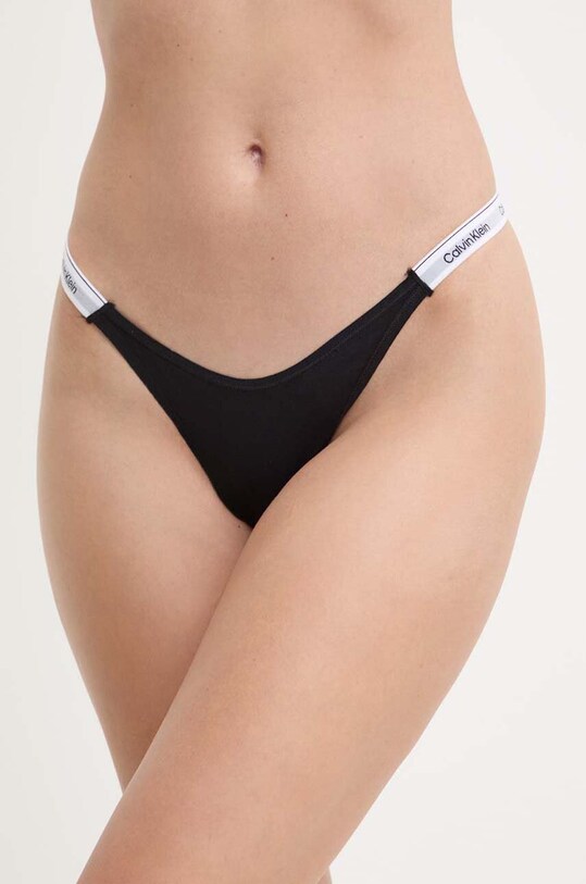 Calvin Klein Underwear stringi dzianina czarny 000QD5157E