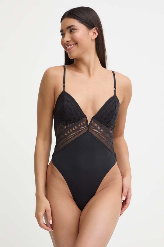Bodi Calvin Klein Underwear pletivo crna 000QF7551E