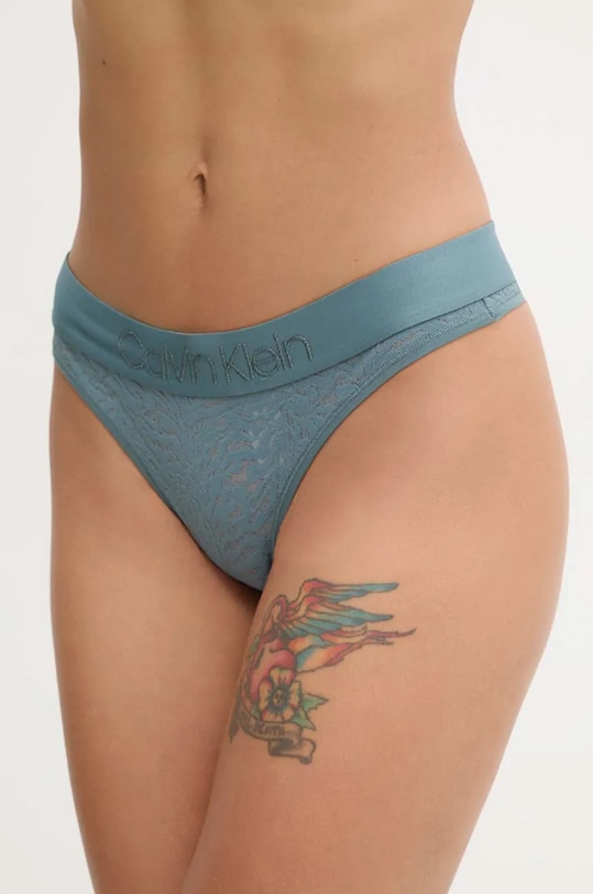 Calvin Klein Underwear stringi dzianina zielony 000QF7287E