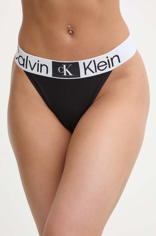 Calvin Klein Underwear stringi dzianina czarny 000QF7721E