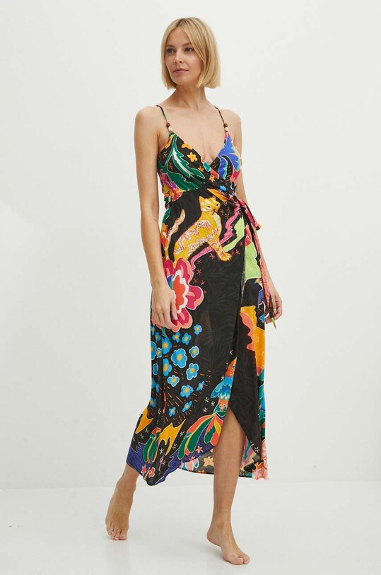Desigual rochie de plaja SELVA Planet friendly negru 24SWMW09