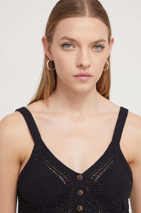 Хлопковый пляжный топ Desigual 24SWMF01 чёрный SS24