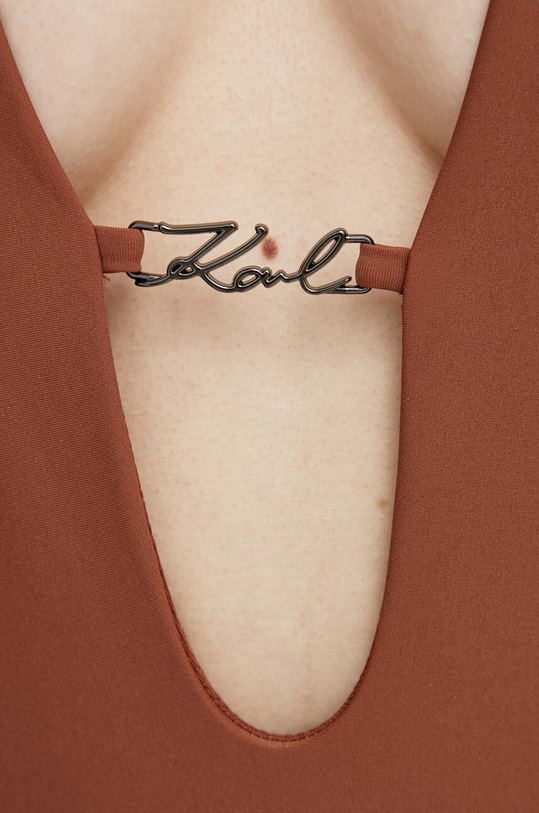 Karl Lagerfeld jednoczęściowy strój kąpielowy brązowy 241W2213