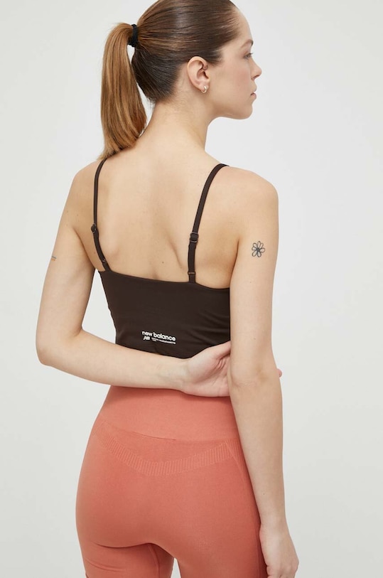 Ρούχα Αθλητικό σουτιέν New Balance Harmony WB41030KCF καφέ