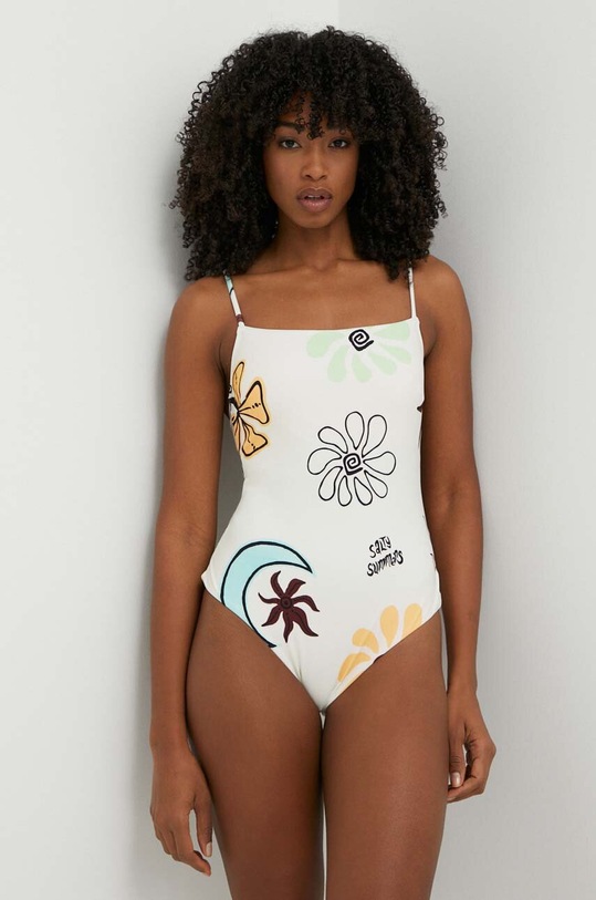 Rip Curl jednoczęściowy strój kąpielowy Cheeky bez fiszbinów beżowy 0EKWSW