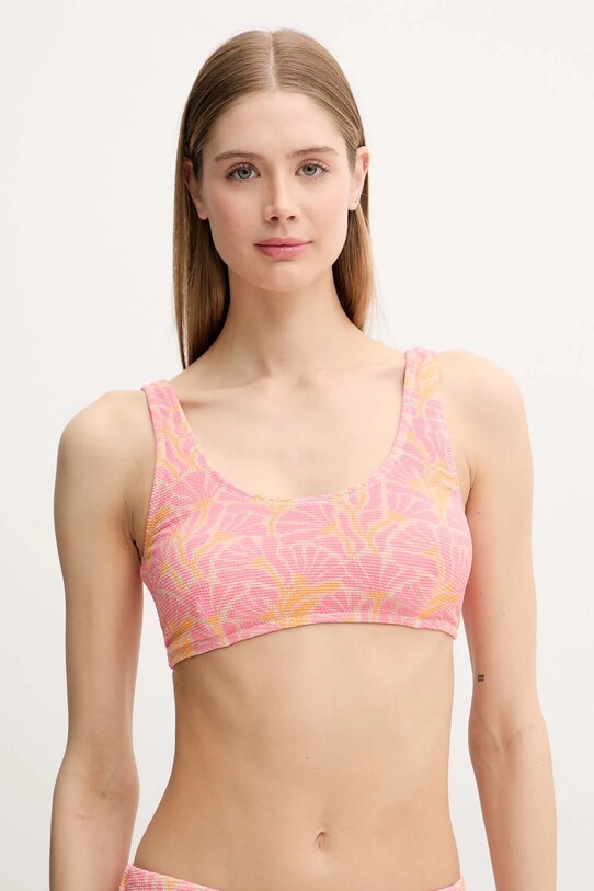 Picture sutien de baie Wahine Top Print usor rigidizat portocaliu SWI027