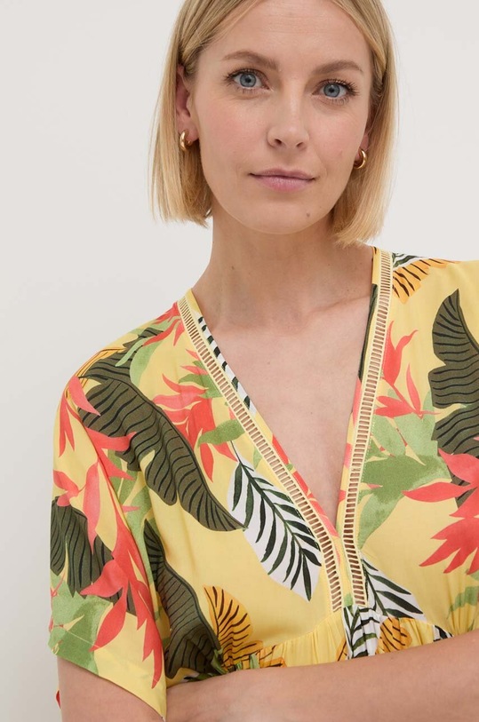 Desigual esarfa de plaja TROPICAL PARTY 24SWMW23 galben