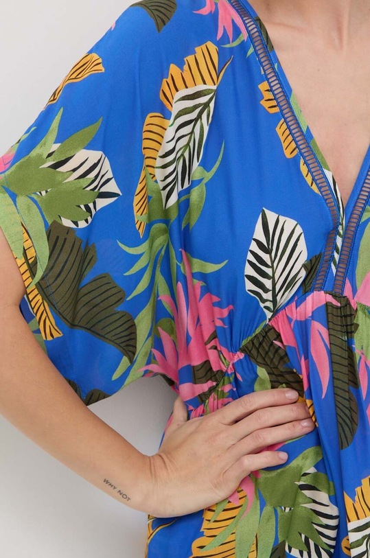 Desigual narzutka plażowa TROPICAL PARTY niebieski 24SWMW23