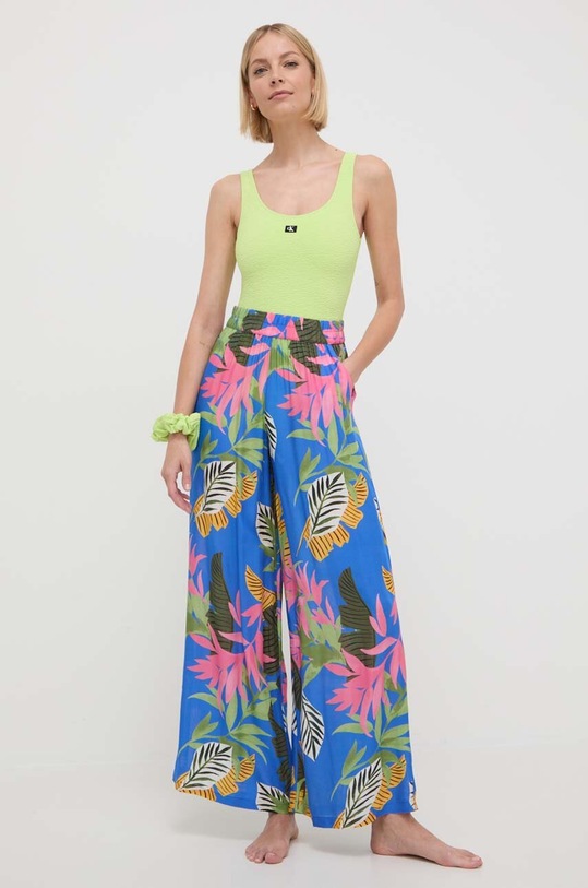 Hlače za plažu Desigual TROPICAL PARTY 24SWMW21 plava SS24