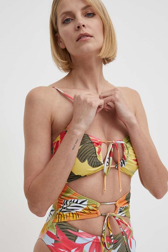 Odzież Desigual jednoczęściowy strój kąpielowy PALMS ONE PIECE 24SWMK05 żółty