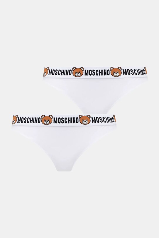 Moschino Underwear stringi 2-pack dzianina biały 1385.4402