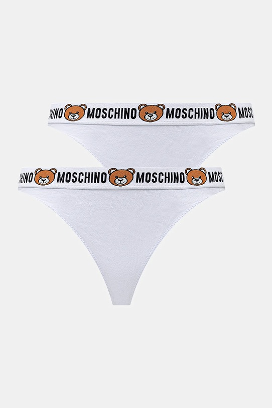 Στρινγκ Moschino Underwear 2-pack πλεκτό ύφασμα λευκό 1385.4402