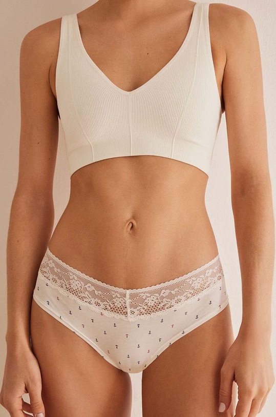 women'secret figi SINGLE BRIEFS wzorzyste beżowy 877634