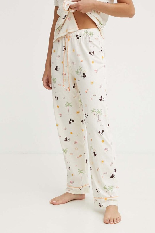 women'secret piżama bawełniana Mickey x Disney beżowy 3137661