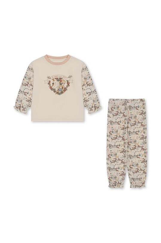 Konges Sløjd pijamale de bumbac pentru copii KS100280 bej SS24