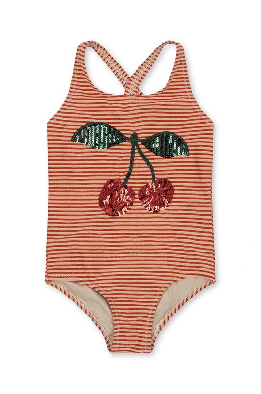 Konges Sløjd costum de baie dintr-o bucată pentru copii moale rosu KS100310
