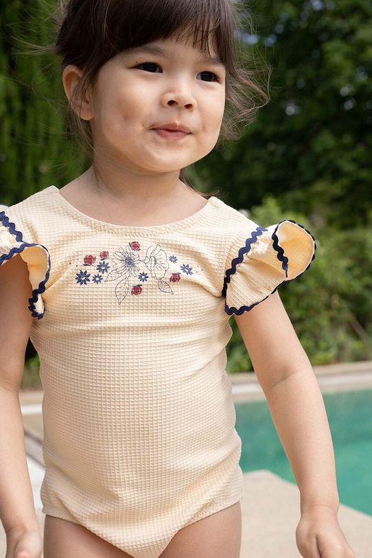 Konges Sløjd jednoczęściowy strój kąpielowy dziecięcy miękka beżowy KS100474