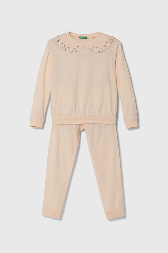 United Colors of Benetton piżama bawełniana dziecięca komplet pomarańczowy 30960P06B.G.Seasonal