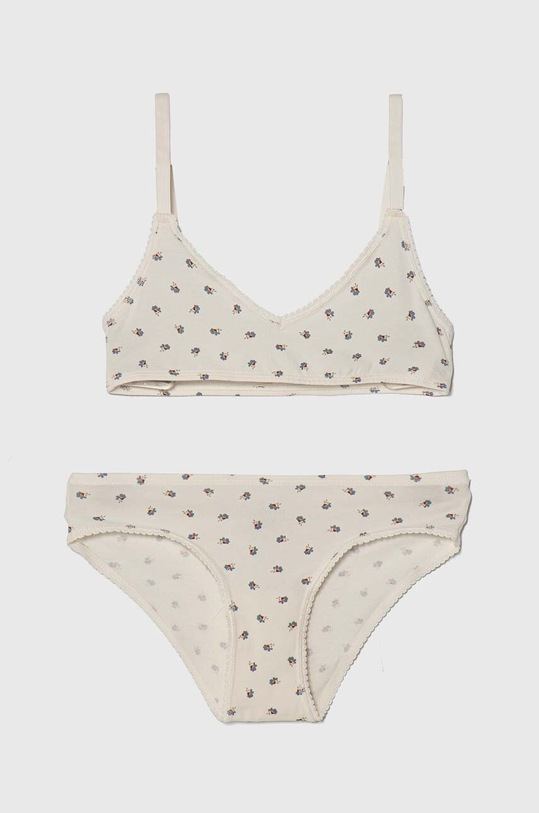 United Colors of Benetton komplet biustonosz i figi dziecięce miękka beżowy 378Y0K01V.G.Seasonal