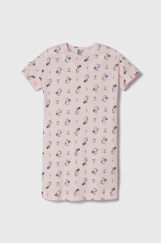 United Colors of Benetton koszula piżamowa dziecięca x Peanuts koszulka nocna różowy 35I70C00K.G.Seasonal
