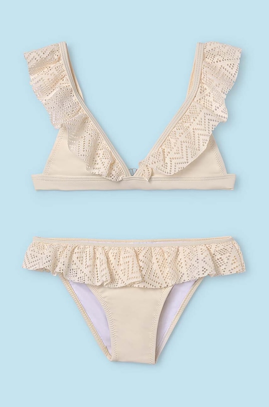 Mayoral dwuczęściowy strój kąpielowy dziecięcy komplet beżowy 6761.8C.Junior.PPYH