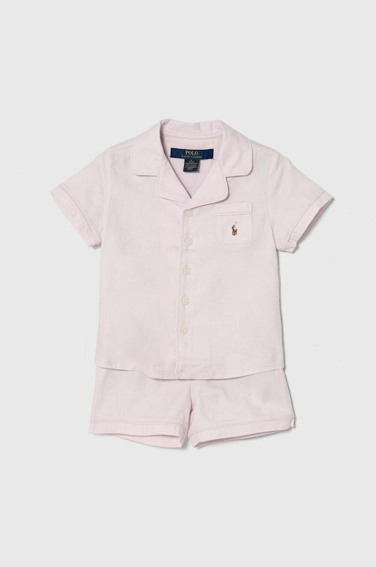 Polo Ralph Lauren piżama bawełniana dziecięca komplet różowy 3P0145