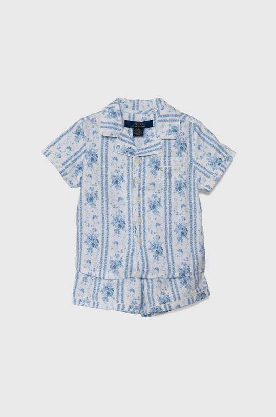 Polo Ralph Lauren pijamale de bumbac pentru copii set albastru 3P0145