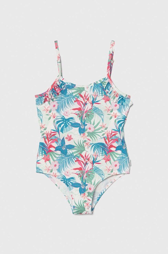 Jednodielne detské plavky Pepe Jeans HIBISCUS FRILL SWIMSUIT bez kostíc zelená PGB10400