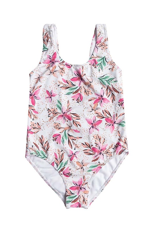 Roxy jednoczęściowy strój kąpielowy dziecięcy HAPPY TROPICAL miękka biały ERGX103191