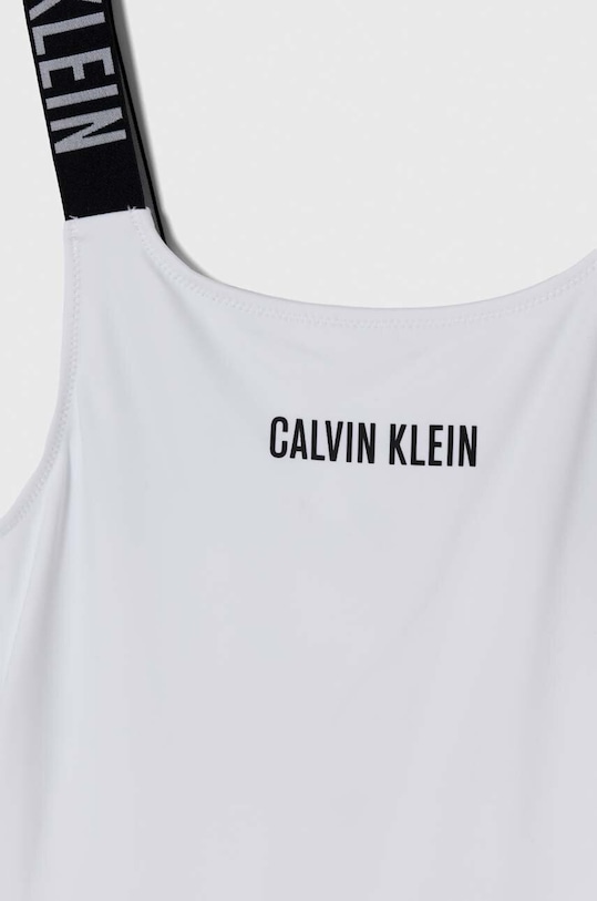 Dziewczynka Calvin Klein Jeans jednoczęściowy strój kąpielowy dziecięcy KY0KY00057.PPYH biały