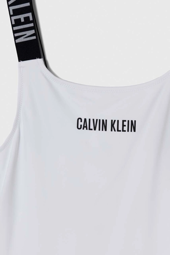 Dziewczynka Calvin Klein Jeans jednoczęściowy strój kąpielowy dziecięcy KY0KY00057.PPYH biały