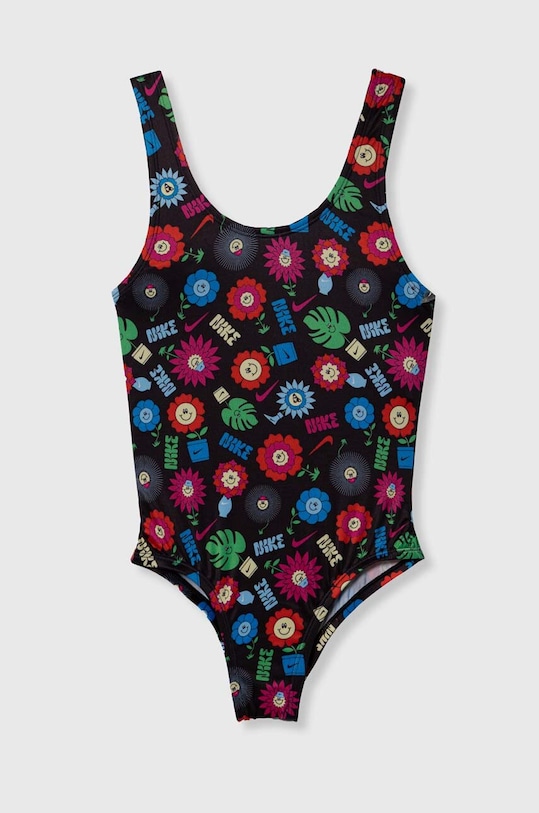 Nike Kids costum de baie dintr-o bucată pentru copii GARDEN PARTY moale negru NESSE725
