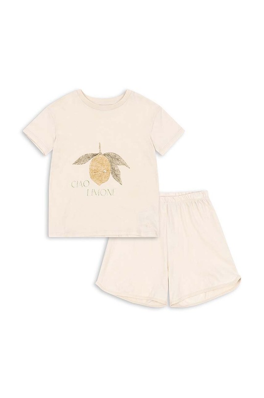 Dječja pamučna pidžama Konges Sløjd print zlatna KS100879