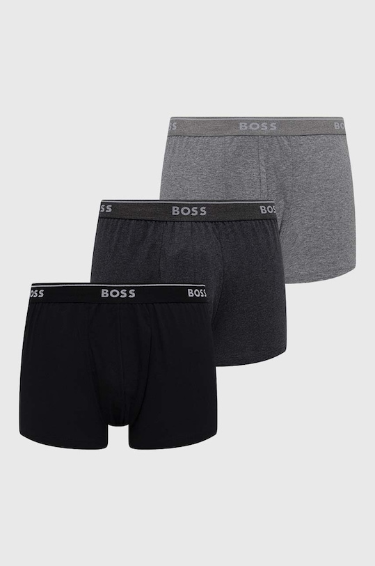 BOSS pamut boxeralsó 3 db dzsörzé szürke 50475685