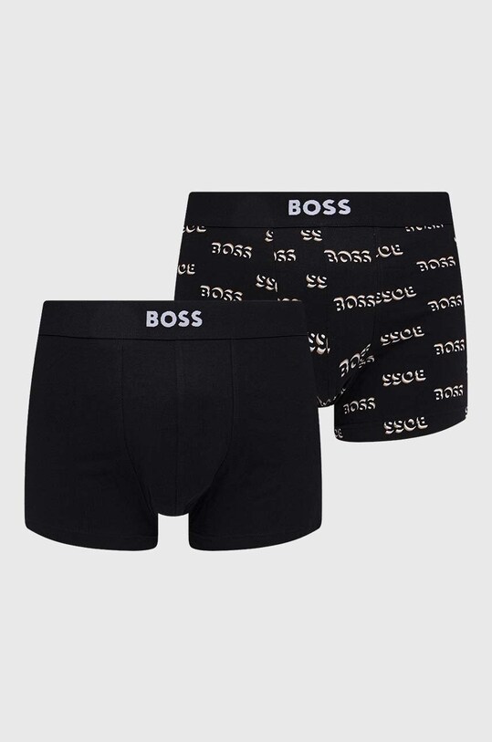 Боксеры BOSS 2 шт гладкий чёрный 50509267