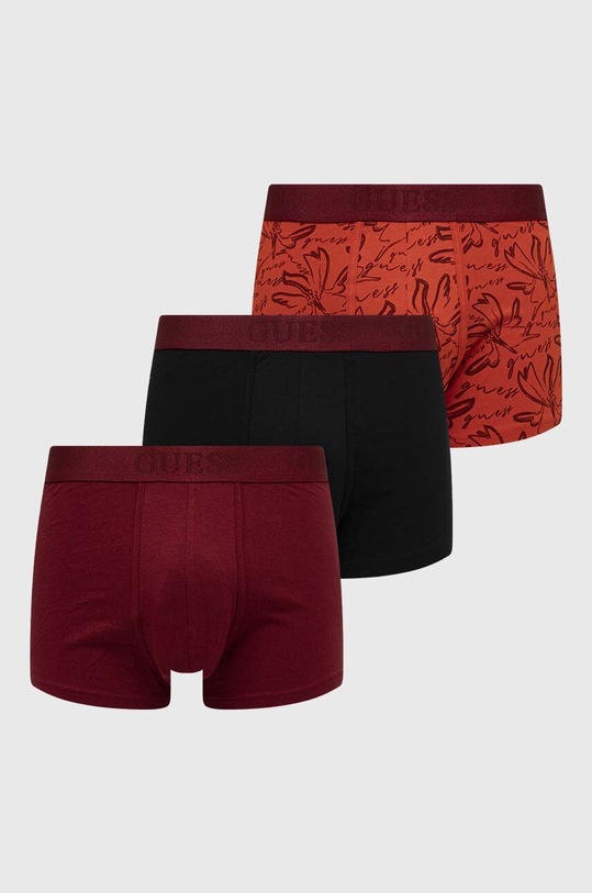 Guess bokserki 3-pack JOE wzorzyste bordowy U4RG05.K6YW0