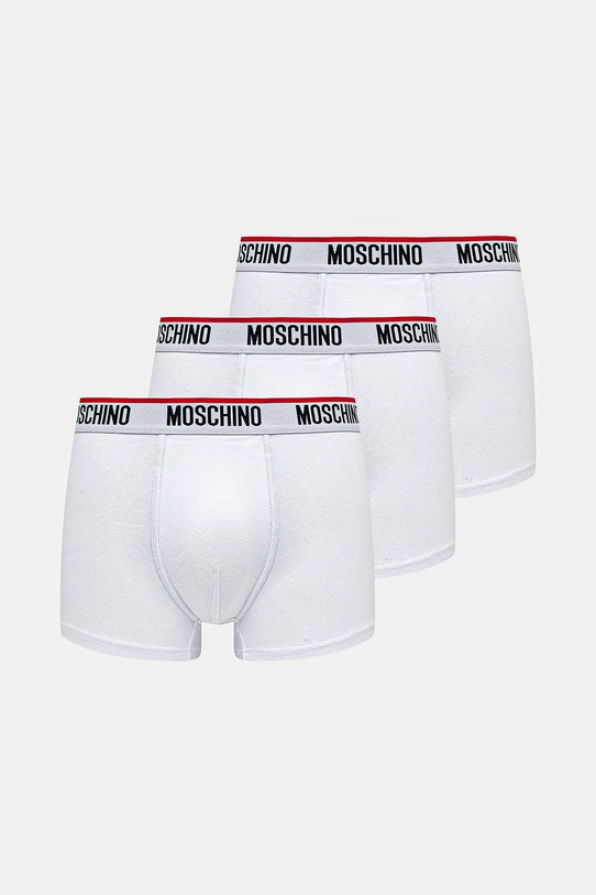 Μποξεράκια Moschino Underwear 3-pack εφαρμοστό σορτς μπόξερ λευκό 1395.4300