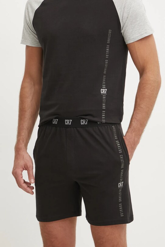 CR7 Cristiano Ronaldo pijamale de bumbac negru 8730.41.924