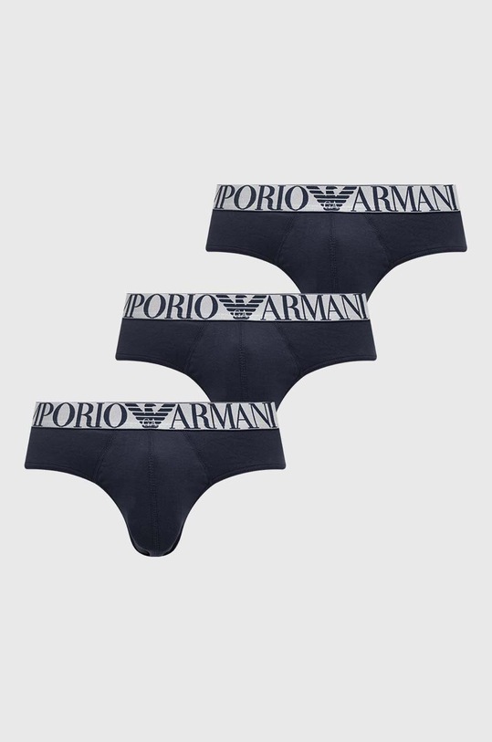 Emporio Armani Underwear slipy 3-pack dzianina granatowy 111734.4R726
