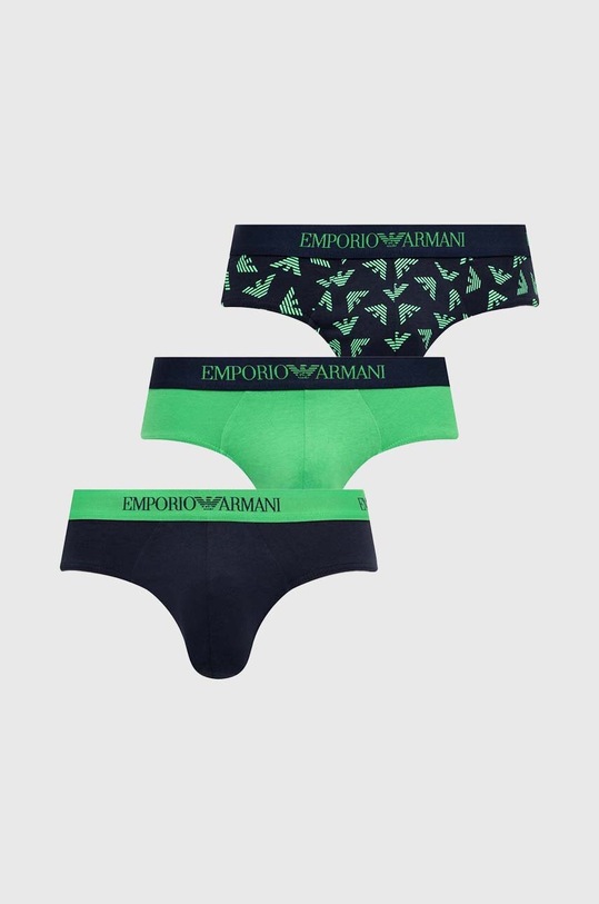 Emporio Armani Underwear slipy bawełniane 3-pack bawełna zielony 111624.4R722